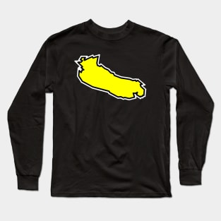 Gabriola Island Silhouette in a Lemon Yellow Flavour - Bright and Simple - Gabriola Island Long Sleeve T-Shirt